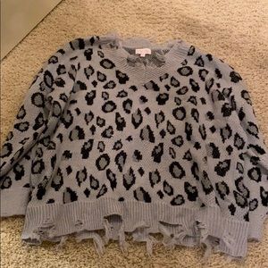 Pink Lily cheetah print sweater
